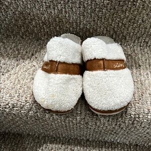 Misheng Cream and Brown Slippers Size 40-41 (9-11)